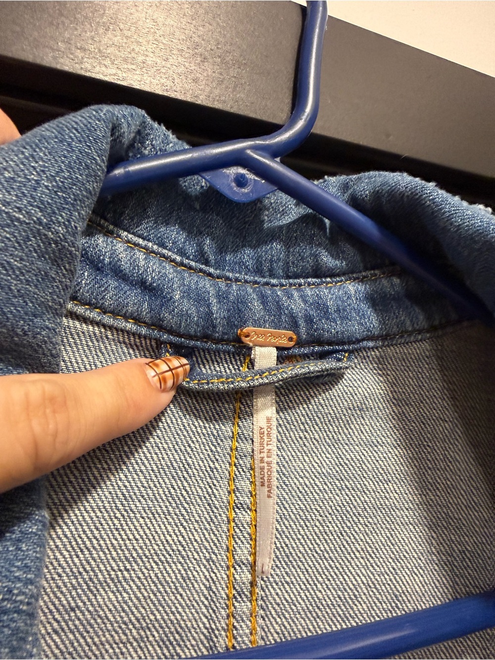 Free People Light Blue Distressed Denim Jacket - Picture 3 of 3